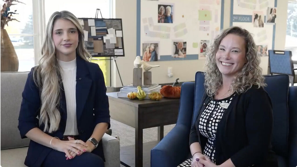 Allysa Kelly of WIFR news and Jennifer Porte talk about Signs of Aging