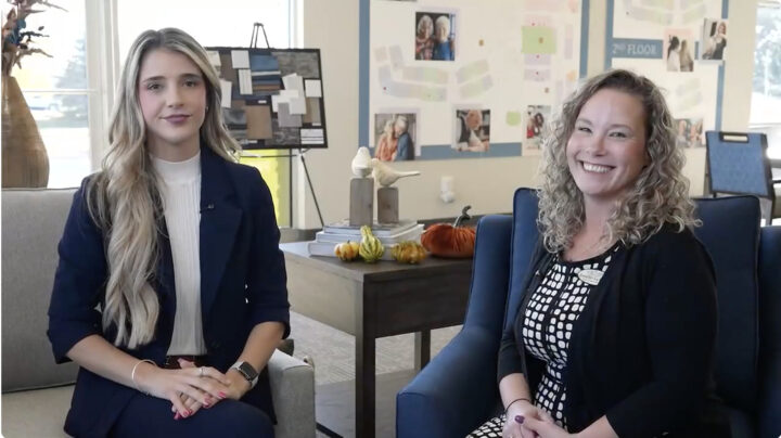 Allysa Kelly of WIFR news and Jennifer Porte talk about Signs of Aging