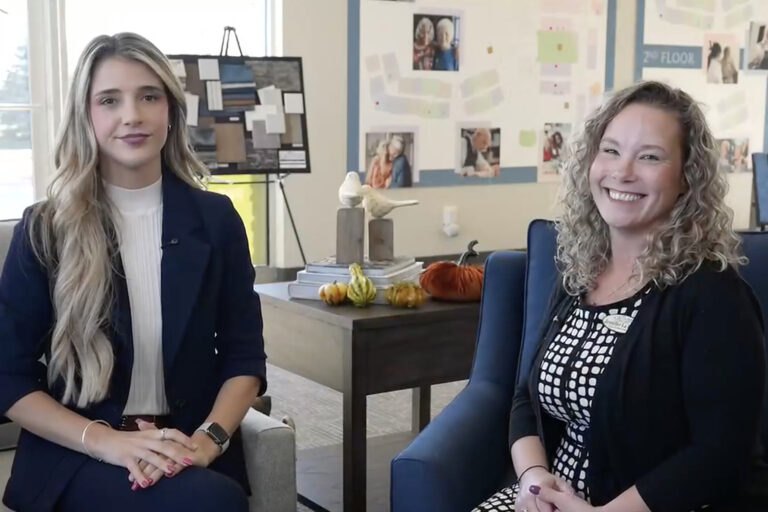 Allysa Kelly of WIFR news and Jennifer Porte talk about Signs of Aging